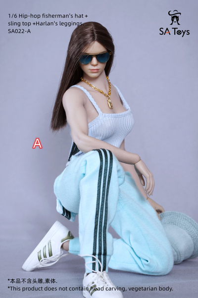 Женский спортивный костюм, набор из 3 предметов (бирюзовый) - 1/6 - Hip-hop suit (SA022A) - SA Toys