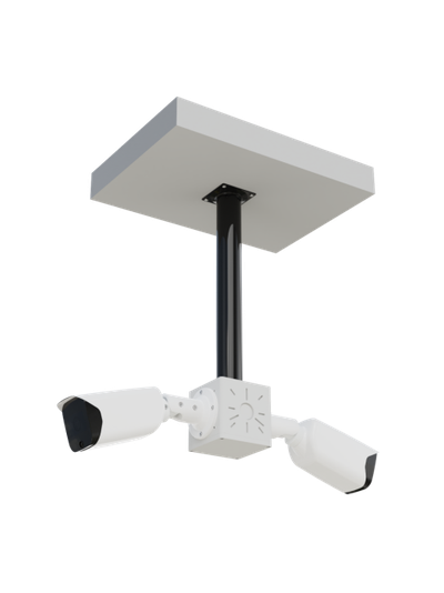 Комплект 2: BOXFORCAM Коробка с сегментом мачты.  Вынос 150 см. для монтажа видеокамер и элементов безопасности. (коробка чёрная/белая)