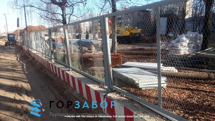 Строительное ограждение для стройплощадки на блоках ФБС под ключ