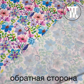 Бифлекс матовый принт Разноцветные цветочки