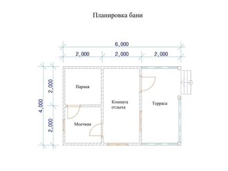 Каркасная баня 6*4 (модификация 1)