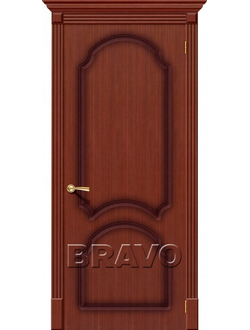 Межкомнатная шпонированная дверь Соната ПГ макоре файн-лайн