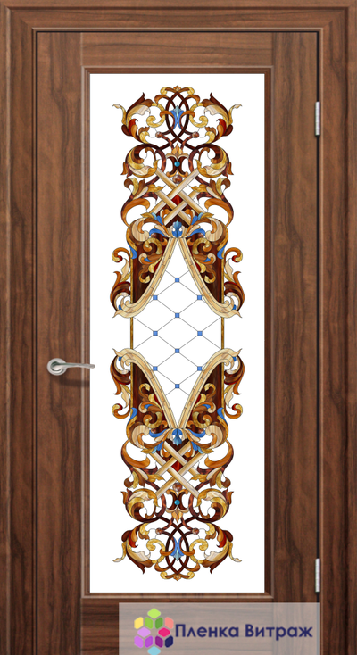 Витражная пленка, витражная пленка самоклеющаяся, пленочный витраж с классическим рисунком