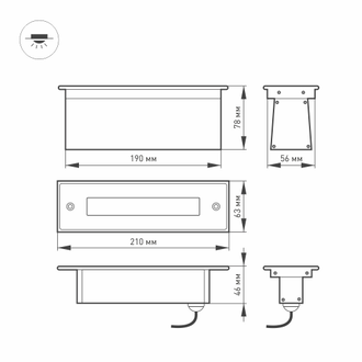 Светильник Arlight LTD-LINE-TILT-S210-8W Warm3000 (SL, 120 deg, 230V)