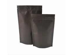 Пакет дойпак с зиплок черный крафт 135х200 мм