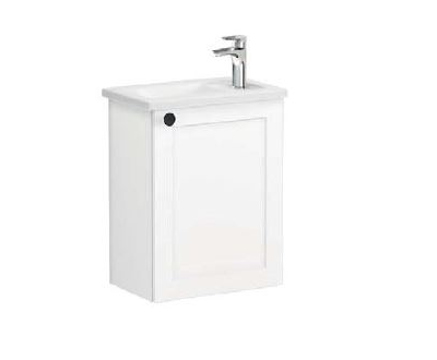 Модуль с квадратной раковиной, Vitra Root Classic, 45 см, с дверцей, матовый белый, правосторонний, 68610