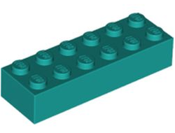 Brick 2 x 6, Dark Turquoise (2456 / 6249420)