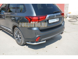 Защита заднего бампера угловая d60 для Mitsubishi Outlander 2015-2018