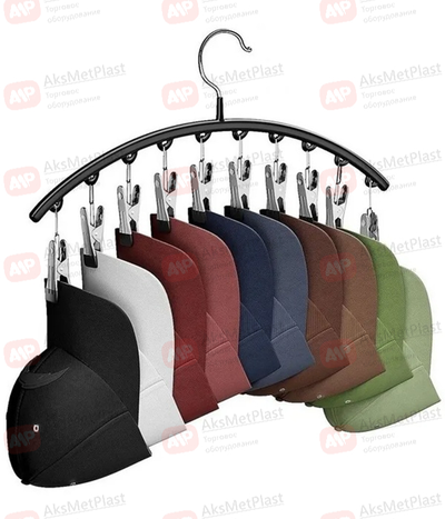 A022W Вешалка-органайзер прорезиненная для носков, шарфов 10 прищепок, цвет: белый