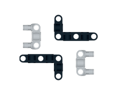 !АНАЛОГ! AN_LFTRM1 Комплект 2477 Liftarm, Modified Perpendicular Holes Bent Thick L-Shape 3 x 5 BLACK + 2393 Pin Connector Perpendicular 3L with 2 Pins LBG  4 шт (АНАЛОГ), n/a / 4 шт.