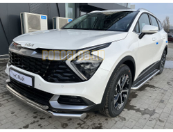 Защита переднего бампера двойная d60/42 для Kia Sportage 5 2022- комплектация GT-Line (кроме комплектации Style и X-Line)