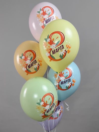 Гелиевый шар 8 Марта ромашки