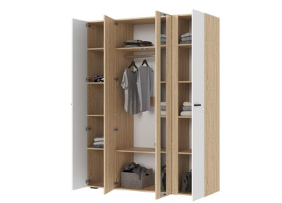 Санса ШК-04 Шкаф 4-х створчатый Сонома/Белый