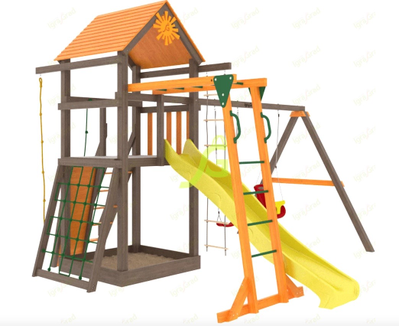 Деревянная детская площадка для дачи IgraGrad Панда Фани Gride с рукоходом