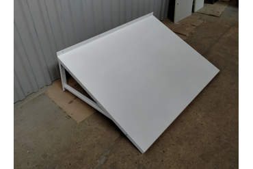 Козырек над крыльцом 1300х1000, порошковая покраска белый глянец