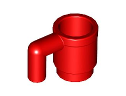 Minifigure, Utensil Cup, Red (3899 / 389921)