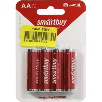 Батарейка AA щелочная Smartbuy SBBA-2A04B 1.5V 4 шт
