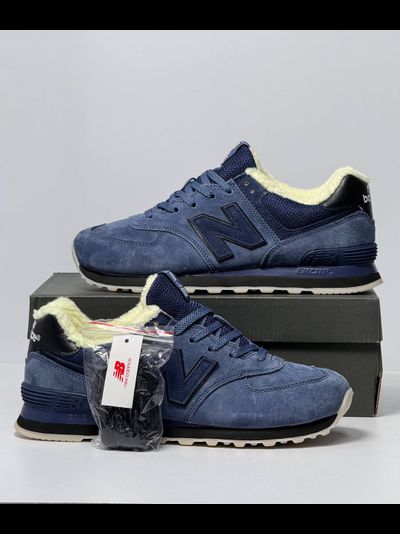 New Balance 574  Total Blue с мехом