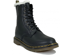 DR MARTENS 1460 SMOOTH BLACK С БЕЛЫМ МЕХОМ