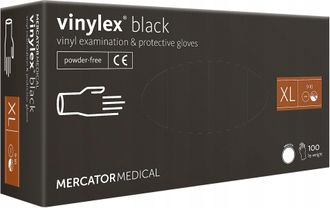 Нитриловые неопудренные текстурированные перчатки nitrylex PF (цвет черный),размер XL (100 шт/уп.)