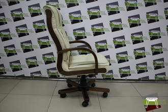 Кресло руководителя Лорд 1Д Н5 КЛ3037 кожа/кож.зам (беж)