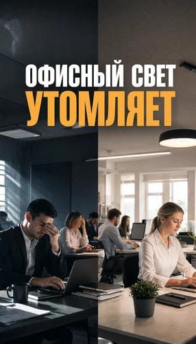 Контраст неправильного и правильно спроектированного офисного освещения