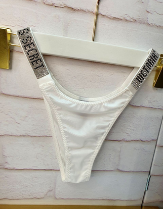 Трусы со стразами Виктория Сикрет цвет белый