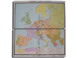 Учебная карта "Европа с 1815 - 1849 г.г." (матовое, 2-стороннее лам.)