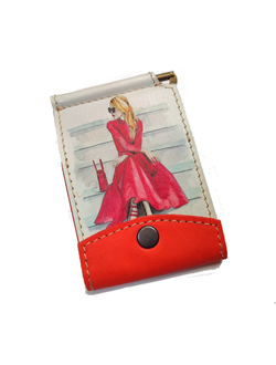 Портмоне-зажим с принтом "Девушка в красном"
