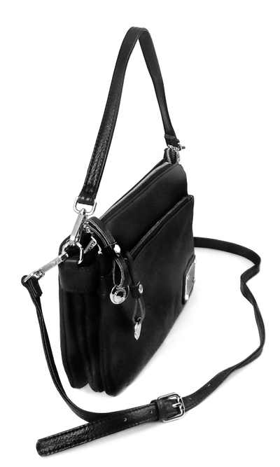 (АРТИКУЛ: 8083) СУМКА ЖЕНСКАЯ, КЛАТЧ, НЕБОЛЬШАЯ, НАТУРАЛЬНАЯ КОЖА, ЧЕРНАЯ, НЕСКОЛЬКО ОТДЕЛЕНИЙ, ДЛИННЫЙ РЕМЕНЬ ЧЕРЕЗ ПЛЕЧО