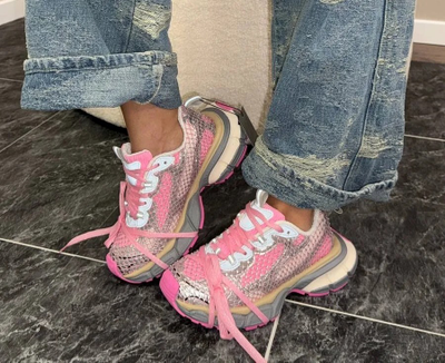 Balenciaga 3XL Fishnet Pink Grey