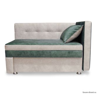 Кушетка Лилия, Зеленая/Слоновая кость Правая