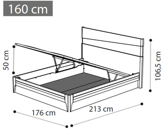 Кровать "Fold" 160х200 см с подъемным механизмом