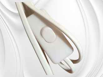 Провод для светильника скрученный, с кнопочным выключателем, 1.8 м, белый