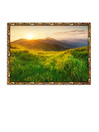 Картина в раме для декора 913баг 70*50 "Восход солнца в горах".