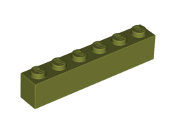 Brick 1 x 6, Olive Green (3009 / 6020143 / 6031134)