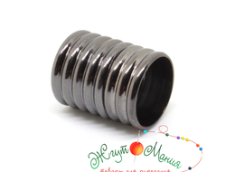 Магнитная застёжка "Гусеница" - 12мм - ЧЁРНЫЙ