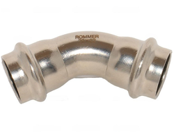 Угольник 45° ROMMER ВПр-ВПр, 22, из нержавеющей стали прессовой