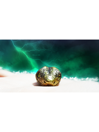 Золотая змейка. Браслет в виде змеи из полимерной глины