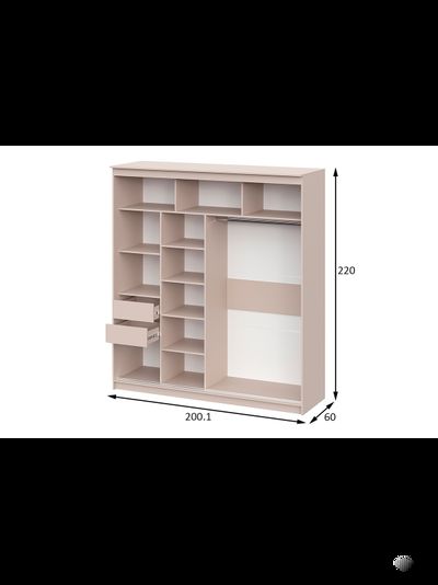 Шкаф-купе № 25 Меланж 200 см