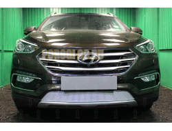 Защита радиатора Hyundai Santa Fe 2015-2018 chrome PREMIUM