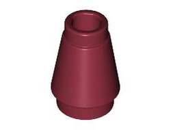 Cone 1 x 1 with Top Groove, Dark Red (4589b / 4529238 / 4541498)