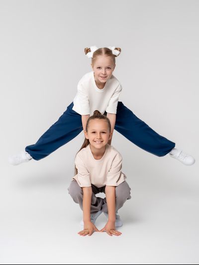 Брюки палаццо с утяжками (синий)