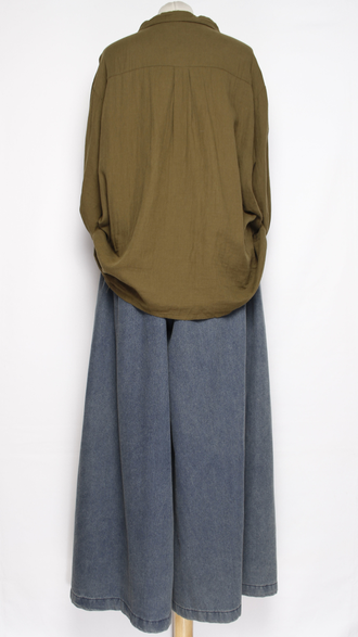 Рубашка Бохо "Муслин два кармана" хаки, малахит, графит, черная до р.54