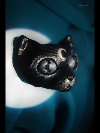 Волшебная брошь с котом и месяцем &quot;Хозяин Полночных Сновидений и Всех Кошек&quot;