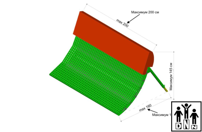 Мат защитный для горнолыжных трасс "Карман" 0,5*2*0,17 крепление на люверсах DNN