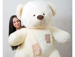Большой плюшевый медведь 200 см бежевый Тоффи