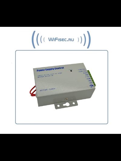 Блок питания с таймером задержки открывания замка для систем контроля доступа, питание и управление электронных 12В замков (электромагнитные, защёлки, электромеханические, клавиатуры управления, считыватели и пр.)