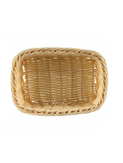 Корзина для хлеба прямоуг. 17,6*16,2 см. h=10 см. бежевая полиротанг