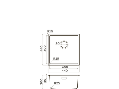 Мойка OMOIKIRI TADZAVA 44-U/I QUADRO IN